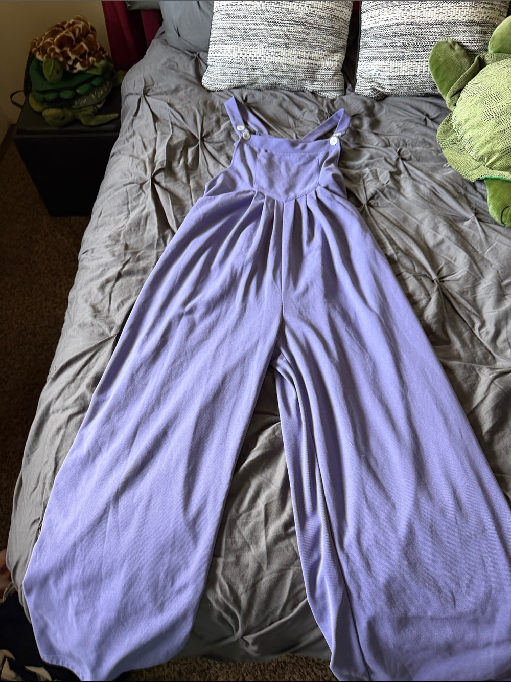 HALARA Lavender Wide-Leg Jumpsuit with Button Straps